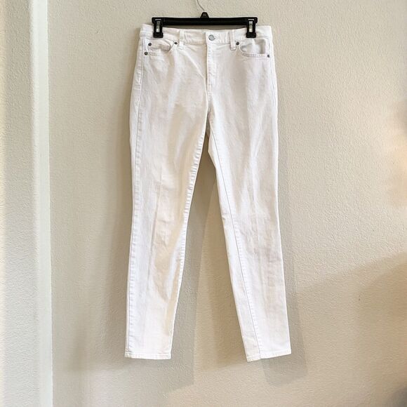 GAP 1969 White Denim Jeans ✨Women Size 27 R Straight Stretch Fit - Picture 1 of 9
